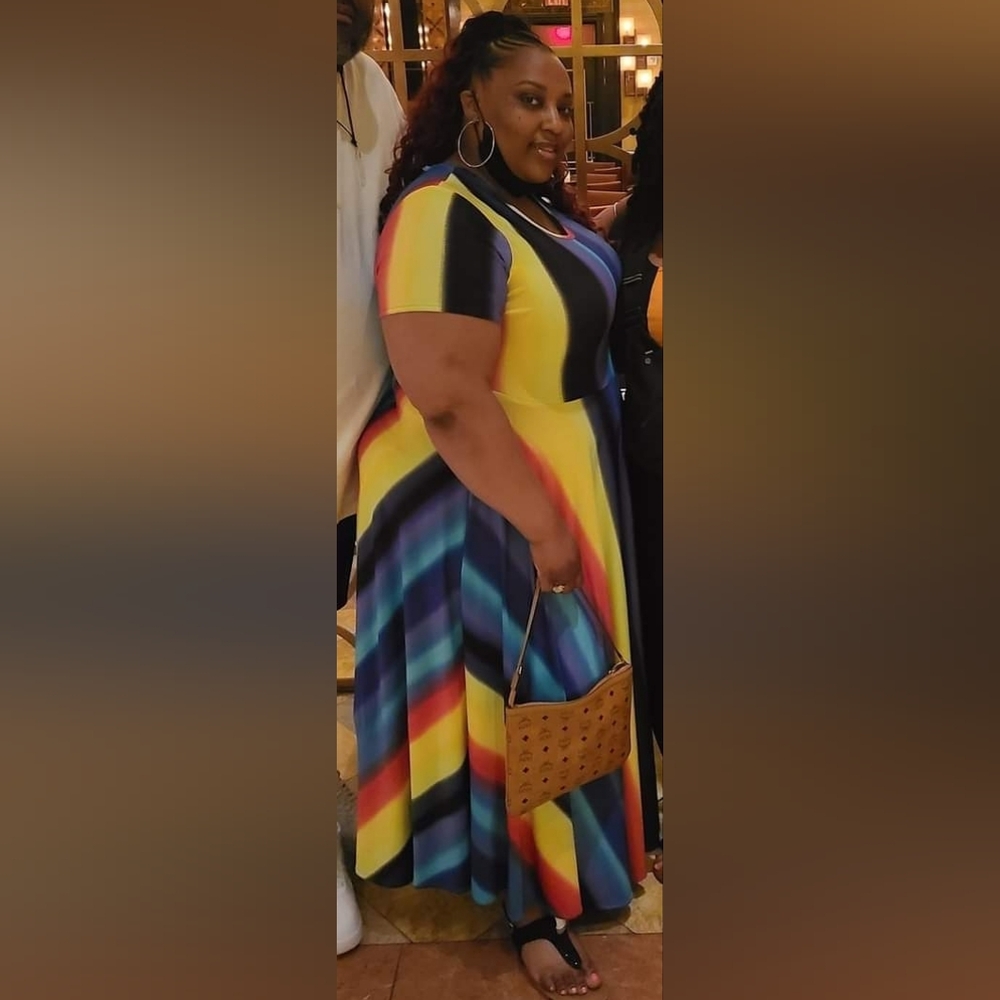 Colorful stripe maxi dress